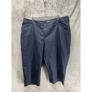 St. Johns Bay Women’s 20W Blue Jean Capris Pockets Stretch Comfort Cotton Blend